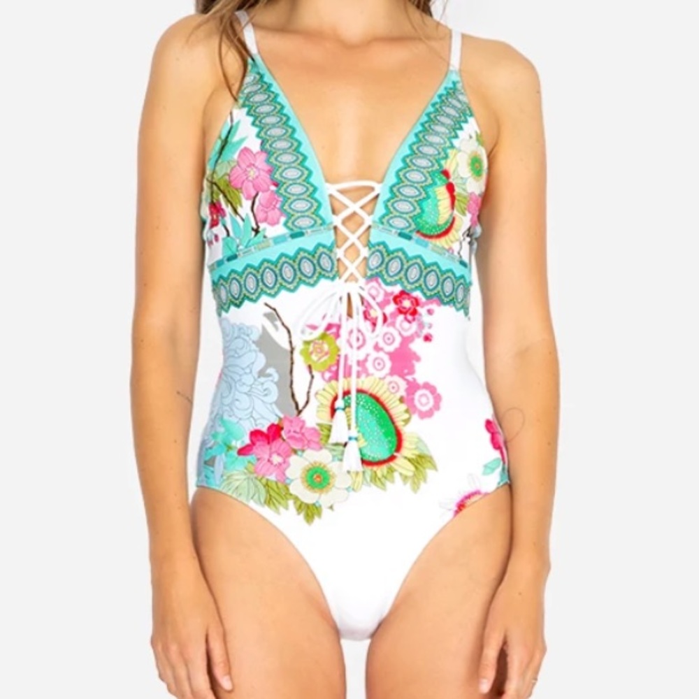 Johnny Was Cora One Piece Lace-Up Small